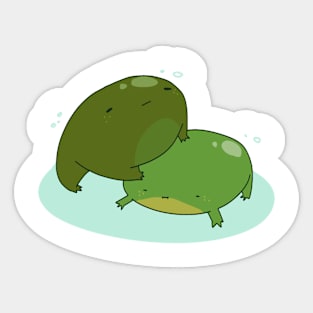 Two Round Frogs Sticker